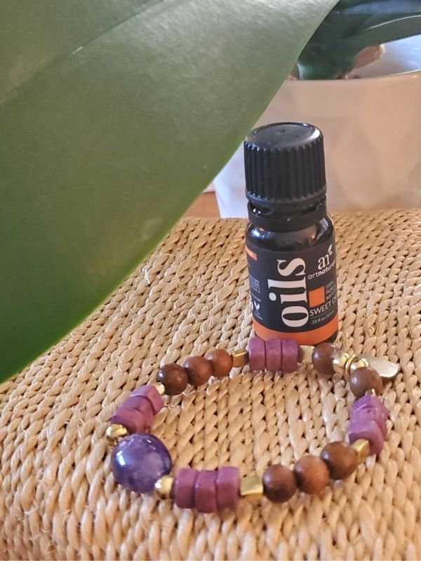 gemstone aromatherapy bracelet plant and oil